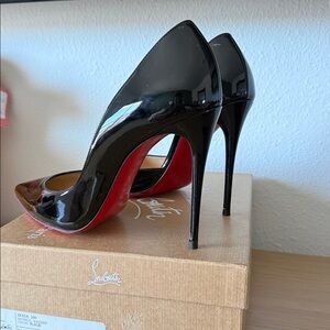 Christian Louboutin Black Patent Iriza 100 with Red Sole
